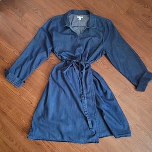 Chambray wrap dress